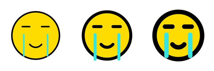 Editable happy tear emoticon vector icon. Expression, emotion, face. Part of a big icon set family. Perfect for web and app interfaces, presentations, infographics, etc