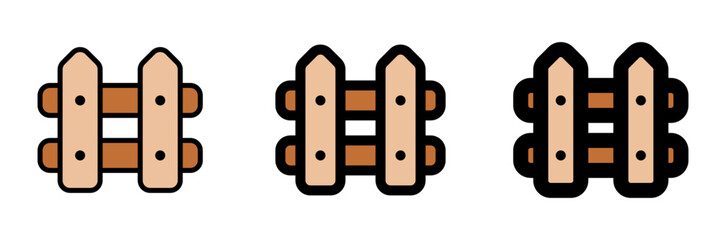 Editable wooden fence vector icon. Building, structure, infrastructure. Part of a big icon set family. Perfect for web and app interfaces, presentations, infographics, etc