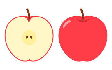 りんごと断面のイラスト