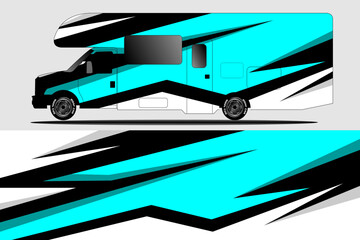 vector illustration background for campervan and car and motorbike package abstract car