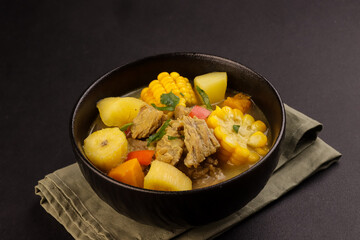 Sancocho De Res is Colombian Style Beef and Vegetable Stew. 