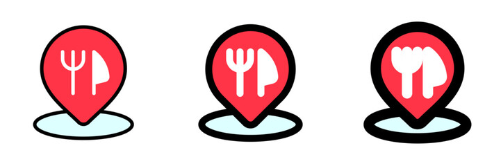 Editable restaurant location vector icon. Part of a big icon set family. Perfect for web and app interfaces, presentations, infographics, etc