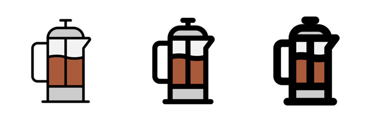 Editable french press vector icon. Cafe, coffee shop, restaurant, drink, beverages. Part of a big icon set family. Perfect for web and app interfaces, presentations, infographics, etc