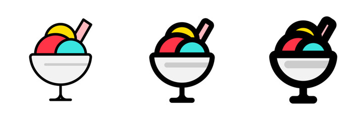 Editable sundae ice cream vector icon. Food, restaurant. Part of a big icon set family. Perfect for web and app interfaces, presentations, infographics, etc