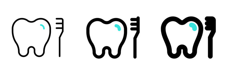 Editable tooth and brush vector icon. Dentistry, healthcare, medical. Part of a big icon set family. Perfect for web and app interfaces, presentations, infographics, etc