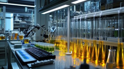 Fototapeta premium Laboratory Setting with Test Tubes and Equipment
