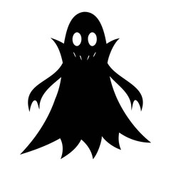 A Halloween ghost black silhouette vector illustration Isolated on a white background