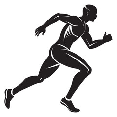 silhouette of a running person royalty vector illustration