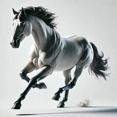 走る白い馬[GenerativeAI]
