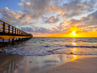 Fototapeta premium Extremely beautiful sunrise at Bavaro Beach, Punta Cana, Dominican Republic