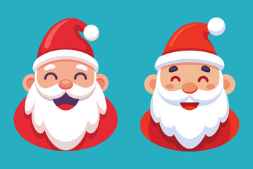 Cute Santa Claus Vector with Happy and Sad Expressions for Christmas Designs and Holiday Projects