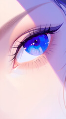 beautiful women's eyelash models. curly eyelashes, anime style