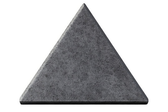 A single, grey triangle tile isolated on a white transparent background.