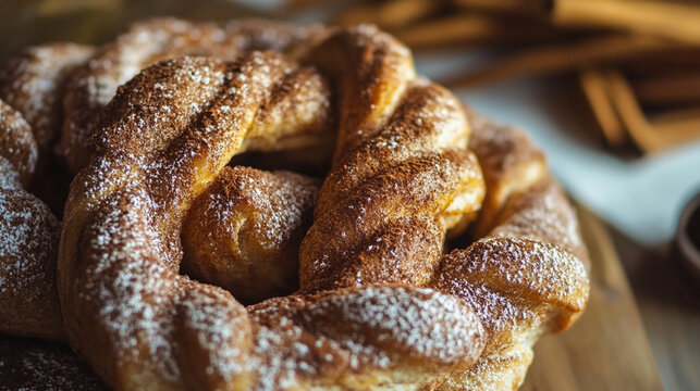 Estonian kringel with cinnamon.