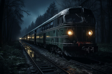 Fototapeta premium train on the abandoned railway