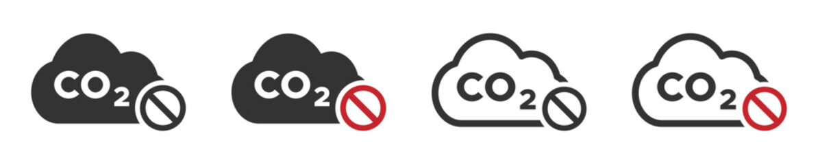  No CO2 vector icons. CO2 prohibition vector designs