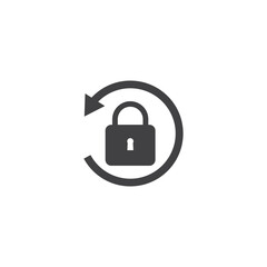 Lock icon vector. Padlock icon. locked rotation symbol vector illustration