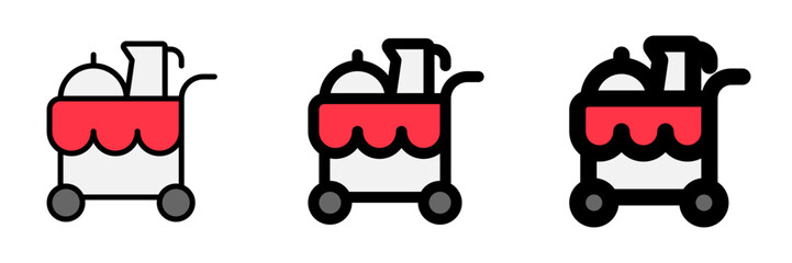 Editable food trolley, room service, food cart vector icon. Part of a big icon set family. Perfect for web and app interfaces, presentations, infographics, etc