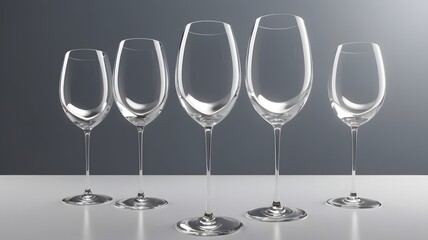 Detailed 3D Model of a Luxury Wine Glass Collection