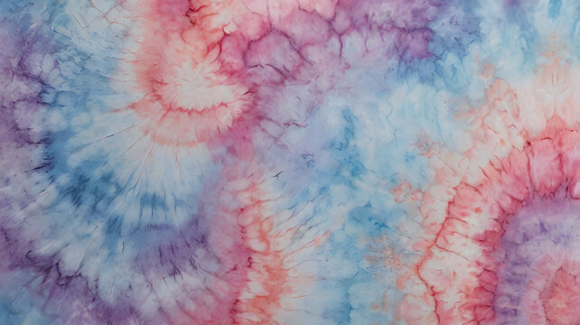 Abstract colorful tie dye pattern background with red, purple and blue colors combination.