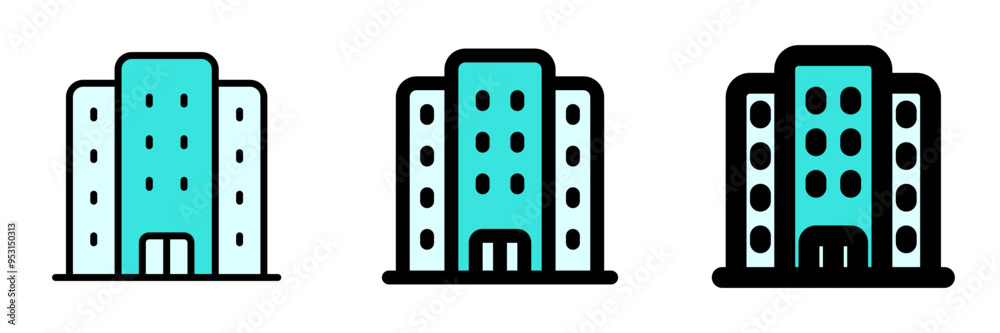 Wall mural editable hotel, apartment, office building vector icon. part of a big icon set family. perfect for w