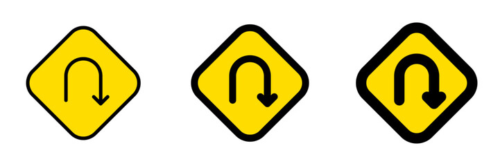 Editable u turn vector icon. Map, location, navigation. Part of a big icon set family. Perfect for web and app interfaces, presentations, infographics, etc