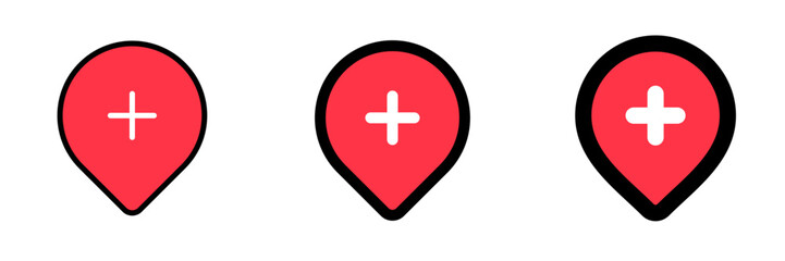 Editable add location vector icon. Map, location, navigation. Part of a big icon set family. Perfect for web and app interfaces, presentations, infographics, etc