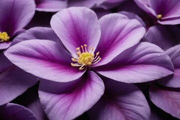 Naklejka premium Close-up of purple clematis flower with delicate center