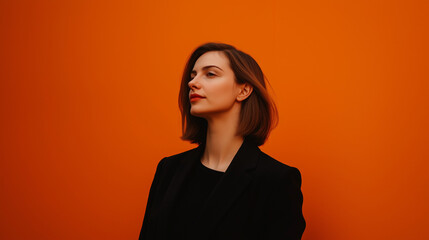 Editorial photography of a poised businesswoman isolated for a powerful and professional look