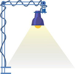 Desk lamp. Office electric light color icon