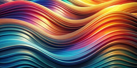 Naklejka premium Abstract background of wave bands creating a dynamic surface