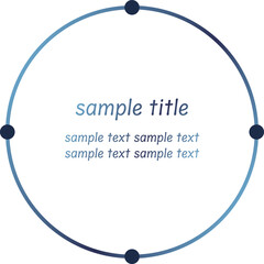 青いグラデーションの丸いあしらいフレーム03