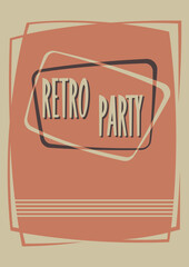 1960s Background, Vector Abstract Template for Retro Party's Posters, Covers. 60s Colors and Shapes, Mid Century Modern Show Style Placard