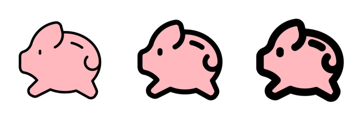 Editable piggy bank vector icon. Part of a big icon set family.  Finance, business, investment, accounting. Perfect for web and app interfaces, presentations, infographics, etc