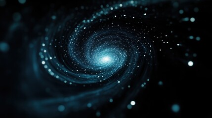 Obraz premium Captivating image of a spiral galaxy with bright stars and glowing cosmic dust set against a dark background, symbolizing the vastness of space.