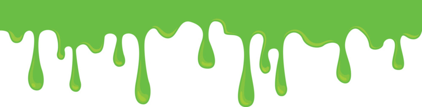 Dripping green liquid border. Toxic goo flow