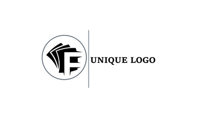 Unique F company logo design
