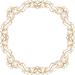 Elegant vintage ornament with gold Luxury floral