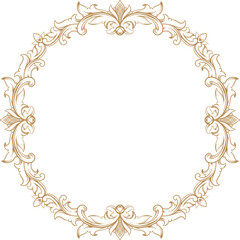 Elegant vintage ornament with gold Luxury floral