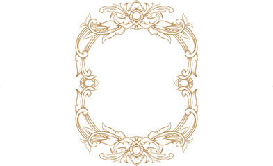 Elegant vintage ornament with gold Luxury floral