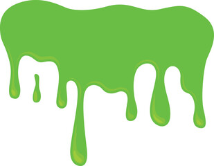 Slime green border with dripping paint. Abstract splatter