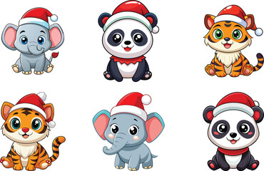 christmas animals  icon logo vector art