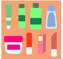 vector set of cosmetic and skincare