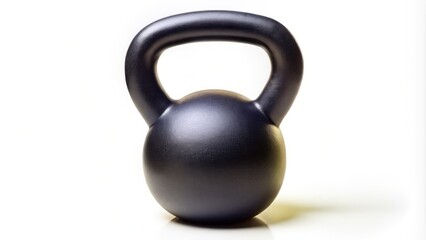 Kettlebell, Matte Black finish, 16 kg, centered on a clean white background, with a subtle shadow to give it a sense of depth.