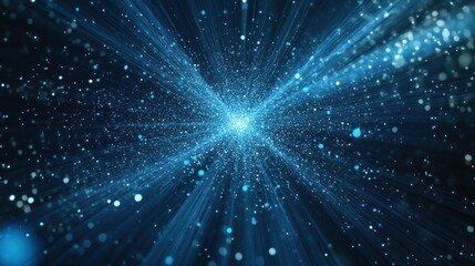 Abstract Blue Light Streaks and Sparkles