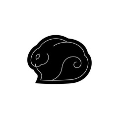 Fototapeta premium rabbit, bunny, thin line Japanese style vector symbol design