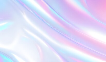Obraz premium Holographic background seamless trendy iridescent light foil texture. Soft holographic pastel unicorn marble background pattern. Modern pearlescent blurry abstract swirl illustration. 