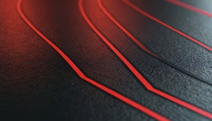 Abstract background with red lines on a dark textured surface.
