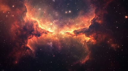 Fototapeta premium A mesmerizing galaxy background with swirling nebulas in vibrant colors, distant stars, and glowing cosmic dust set against the deep blackness of space --ar 16:9 --q 2