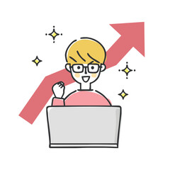 成功した男性のイラスト